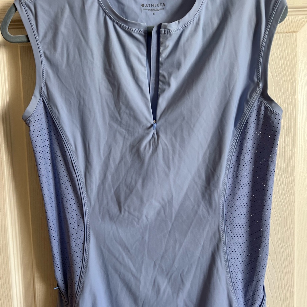 Athleta Sky Blue Zip-Front Top